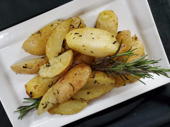 yukon gold potatoes with rosemary sprig