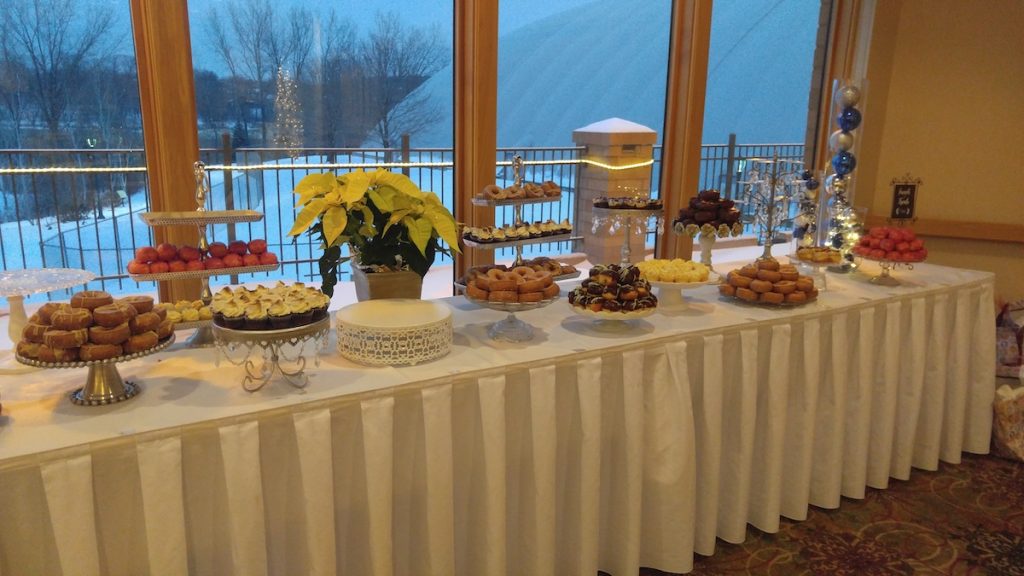 cupcake and doughnut dessert wedding reception